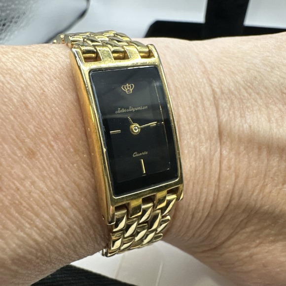 Vintage Jules Jergenson Gold Plated‎ Watch  Ladies 6" - Picture 1 of 4